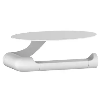 бумагодержатель открытый IDDIS NOА с овальной полкой белый матовый металл