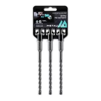 бур по бетону METALLICA Optima SDS-plus 6х160/100мм 3шт
