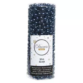 бусы Жемчуг 8ммх10м пластик тёмно-сапфировый