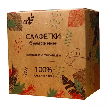 cалфетки Белые 1-слойные 20х20см 100шт в картонном диспенсере