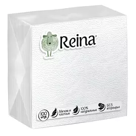 cалфетки REINA белые 1-сл. 12х12см 100шт.
