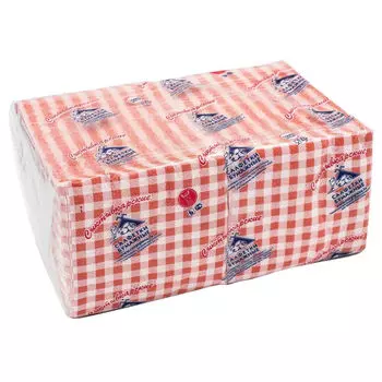 cалфетки СЫКТЫВКАРСКИЕ Шотландка Красные 1-слойные 24х24см 400шт