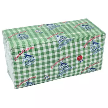 cалфетки СЫКТЫВКАРСКИЕ Шотландка Зеленые 1-слойные 24х24см 400шт