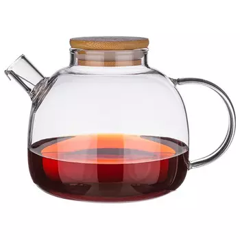 чайник AGNESS 1л стекло, бамбук