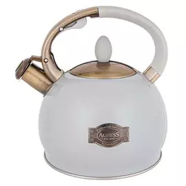 чайник AGNESS 3л со свистком нерж.сталь индукция белый