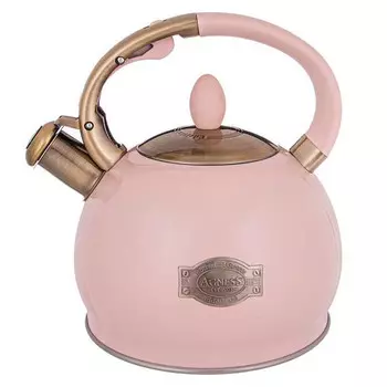 чайник AGNESS 3л со свистком нерж.сталь индукция розовый
