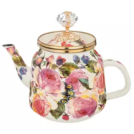 чайник AGNESS Пионы 1л эмалированная сталь индукция