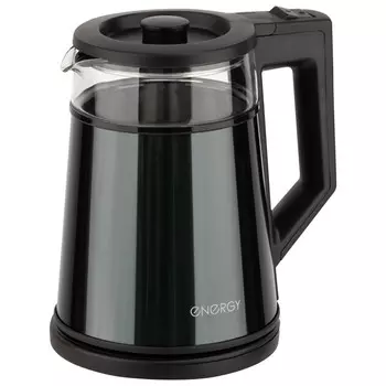 чайник ENERGY E-200 1350Вт 1,2л металл, стекло черный