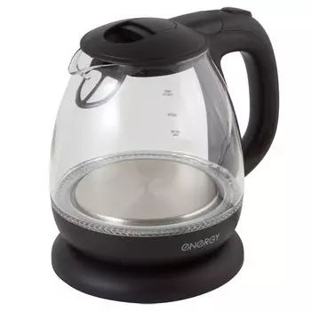 чайник ENERGY E-296 1100Вт 1л стекло черн.