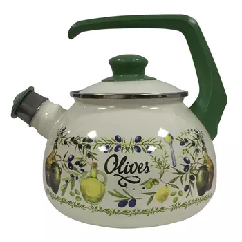 чайник METROT Олива 2,5л эмалированная сталь со свистком