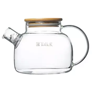 чайник TALLER Lime 1л стекло, нерж.сталь, бамбук