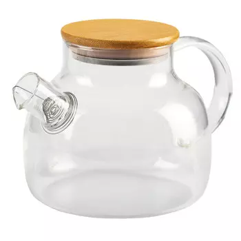 чайник заварочный ATTRIBUTE Pure 1л стекло, бамбук, нерж.сталь