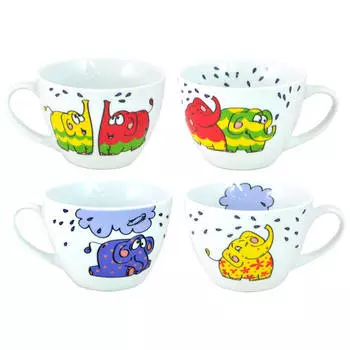 чашка-джамбо ФЕДЕРАЦИЯ Слоники 400мл 11,5см фарфор