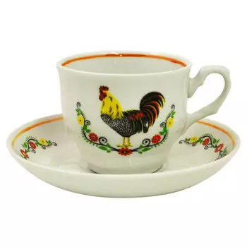 чашка с блюдцем ДОБРУШ Петушок 250мл фарфор