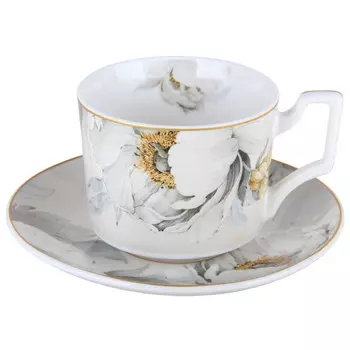 чашка с блюдцем HOME COLLECTION Fiori M561-1 240мл фарфор