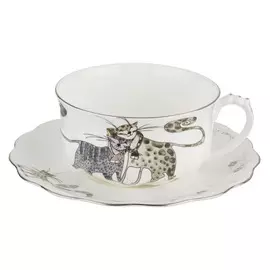 чашка с блюдцем LEFARD Котики 375мл фарфор
