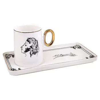 чашка с блюдцем MOST А.С.Пушкин 90мл фарфор