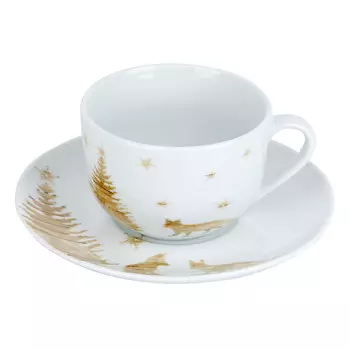 чашка с блюдцем NOUVELLE HOME Winter Forest 220мл фарфор