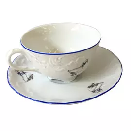 чашка с блюдцем CMIELOW Рококо Гуси 220мл фарфор