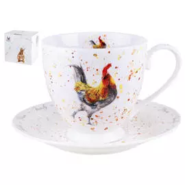 чашка с блюдцем Rooster 440мл фарфор