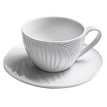 чашка с блюдцем STENOVA HOME Bali 250мл фарфор белый