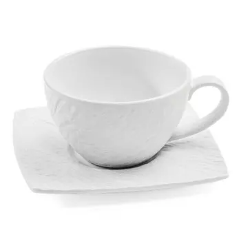 чашка с блюдцем STENOVA HOME Lava 225мл фарфор белый