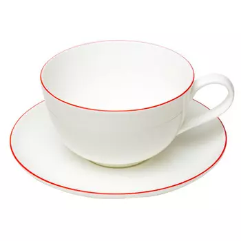 чашка с блюдцем STENOVA HOME Symbol Красная отводка 300мл фарфор