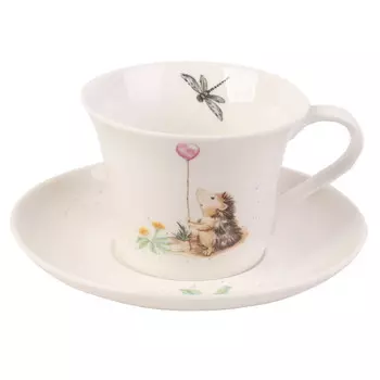 чашка с блюдцем TODELIA Лесная сказка 360мл фарфор