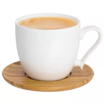чашка Снежинка 220мл на подставке фарфор, бамбук