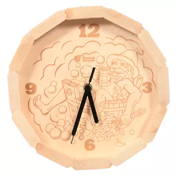 часы для предбанника в форме бочки 27х8см