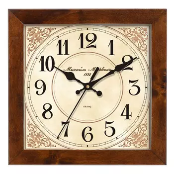 часы настенные 468868 295x295мм темно-коричневый береза