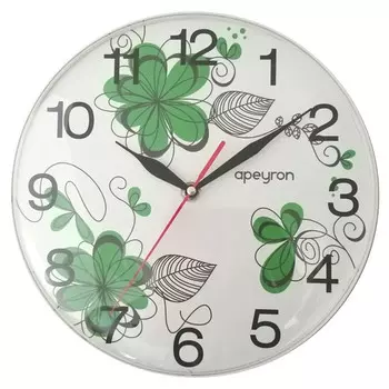 часы настенные APEYRON PL1701615 пластик белый/зеленый