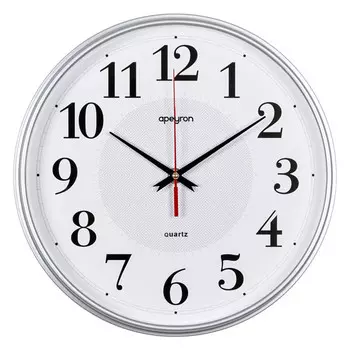 часы настенные APEYRON PL200907 пластик серебро/белый