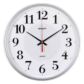 часы настенные APEYRON PL200907 пластик серебро/белый