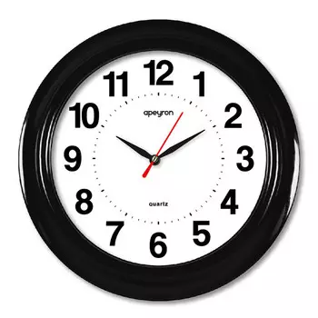 часы настенные APEYRON PL20-212 пластик черный/белый