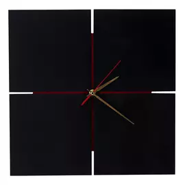 часы настенные МИНИМАЛИЗМ КВАДРАТ 350х350мм черные МДФ