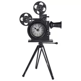 часы настольные KOOPMAN КИНОКАМЕРА 290X300X530мм черный металл