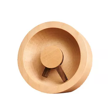 часы настольные кварцевые Диск105x105x40мм берёза натуральный