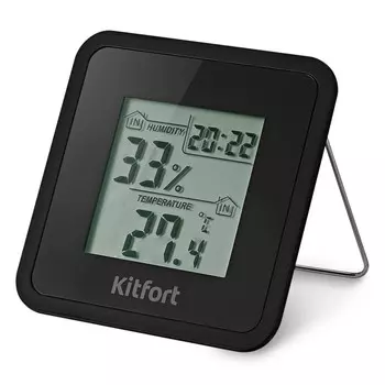часы с термометром KITFORT KT-3302 черный