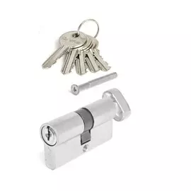 цилиндр ключевой 60мм 30+30 никель вертушка