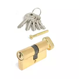 цилиндр ключевой 60мм 30+30 золото вертушка