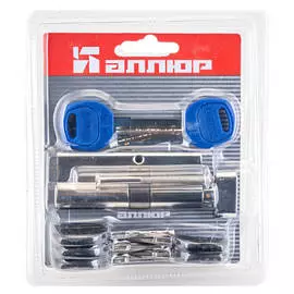 цилиндр ключевой АЛЛЮР 80мм 35х45 хром вертушка перекодируемый