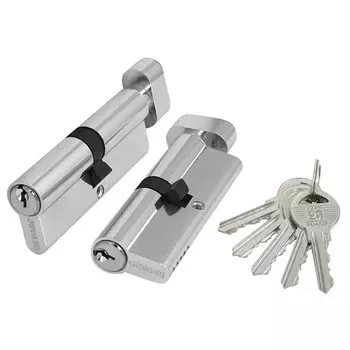 цилиндр ключевой Fuaro Lock 100zm 70мм 35х35 хром вертушка