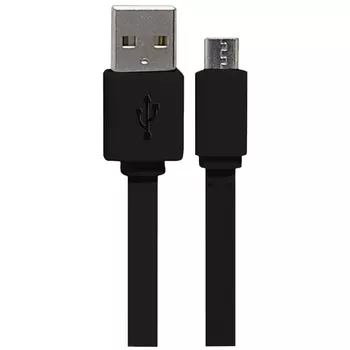 дата-кабель USB-micro 1м резиновая оплетка черный