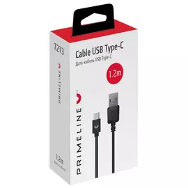 дата-кабель USB-Type-C 1,2м ПВХ-оплетка черный