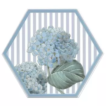 декор настенный 20x23,1 АНЬЕТ гортензия полоски, голубой