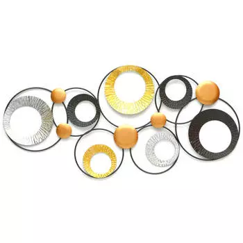 декор настенный АБСТРАКЦИЯ 880х415х10мм черный золото серебро алюминий