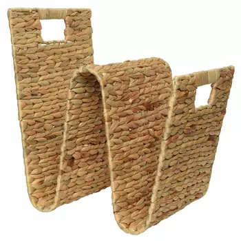 держатель для журналов с ручками 370х270х400мм цвет натуральный ротанг