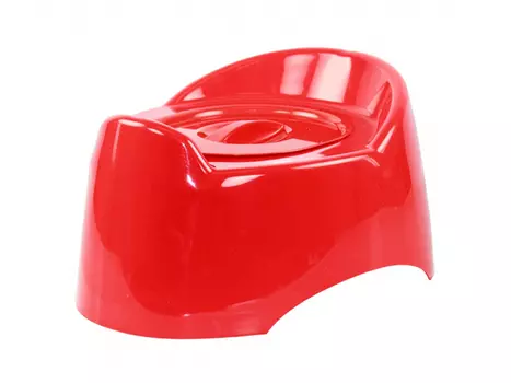 детский горшок Малышок с крышкой красный