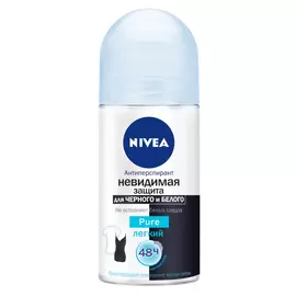 дезодорант женский NIVEA Легкий: Невидимый для черного и белого, 50 мл, ролик